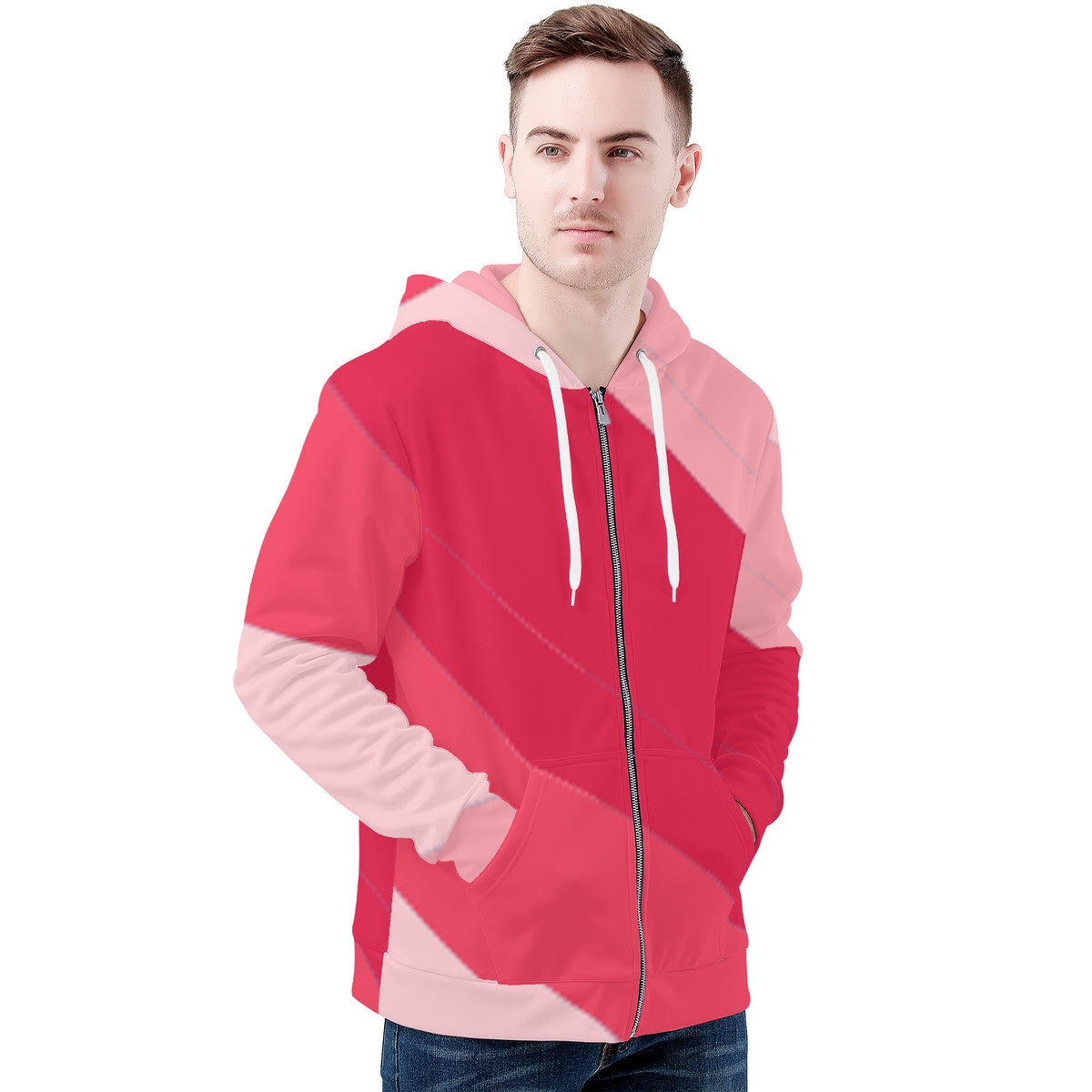 D58 Men's All Over Print Zip Hoodie