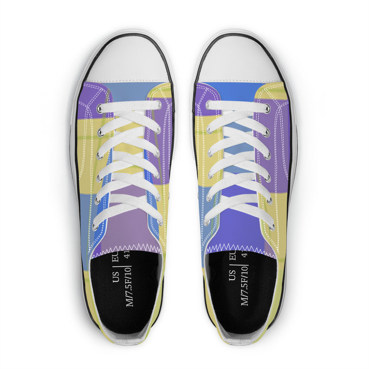 SF_S62 Unisex Classic Low Top Canvas Shoes - White