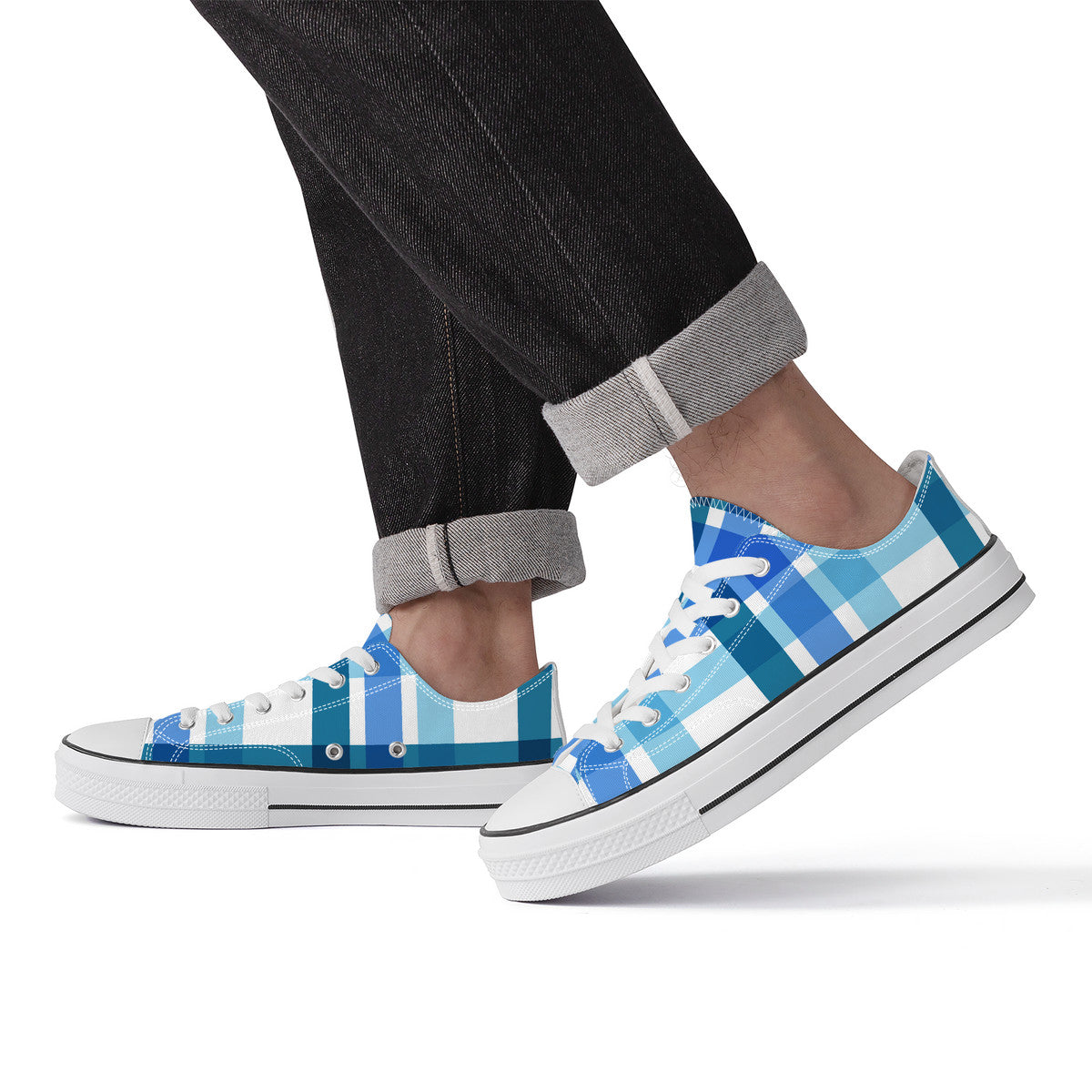 SF_S62 Unisex Classic Low Top Canvas Shoes - White