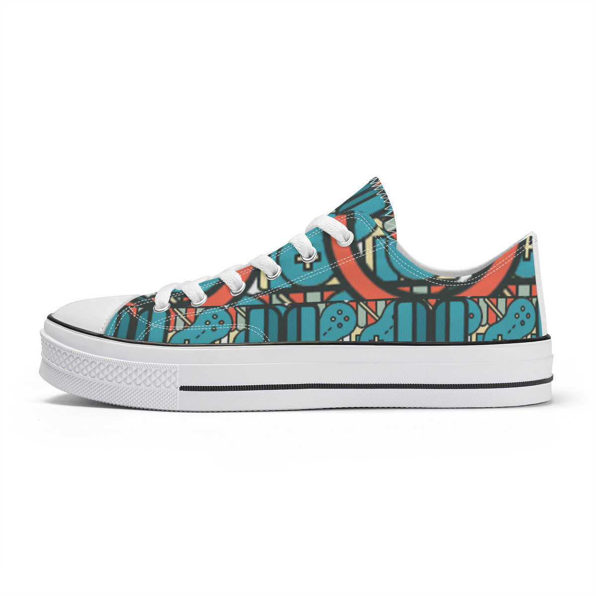 SF_S62 Unisex Classic Low Top Canvas Shoes - White