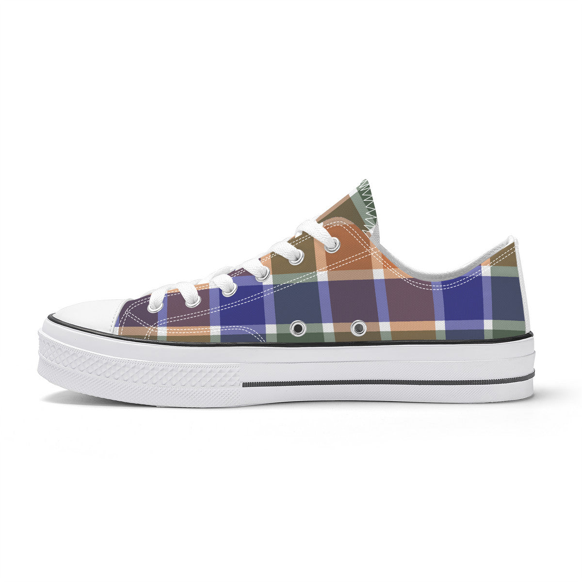 SF_S62 Unisex Classic Low Top Canvas Shoes - White