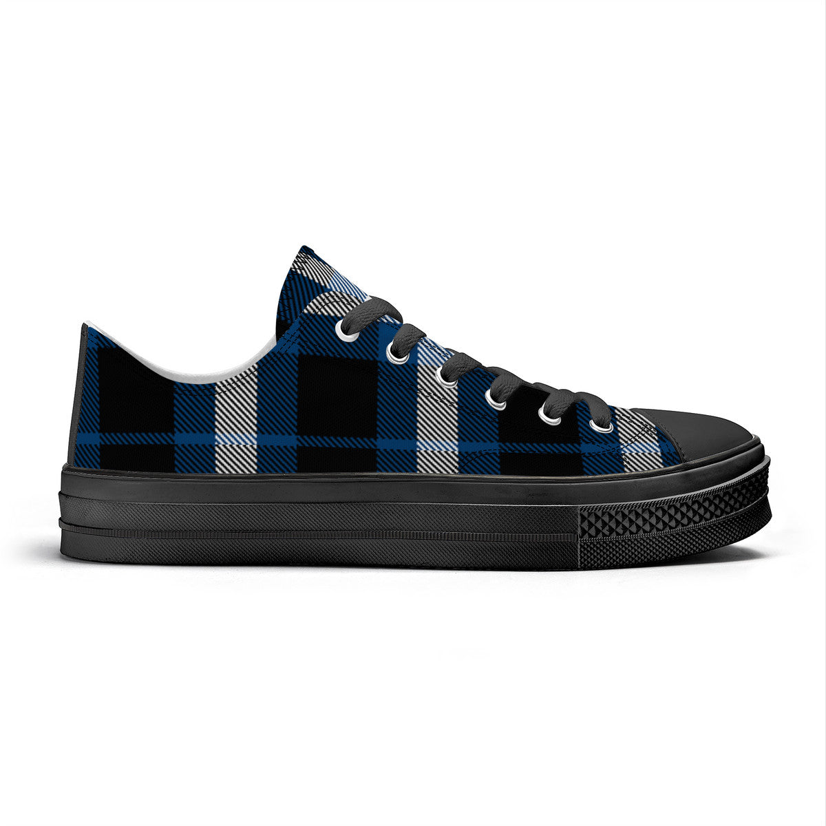 SF_S62 Unisex Classic Low Top Canvas Shoes - Black