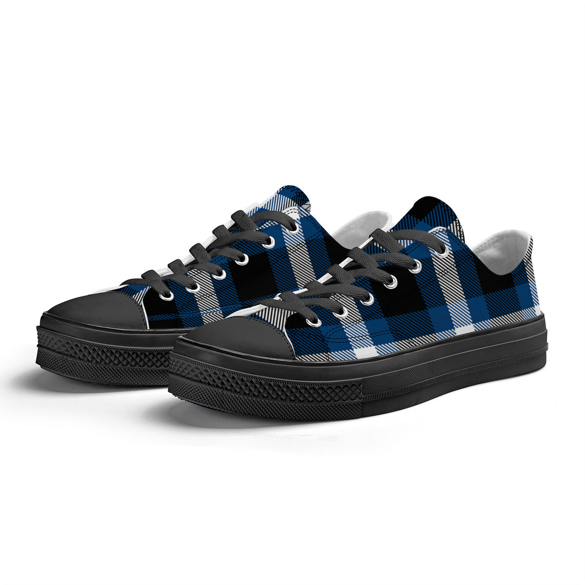 SF_S62 Unisex Classic Low Top Canvas Shoes - Black