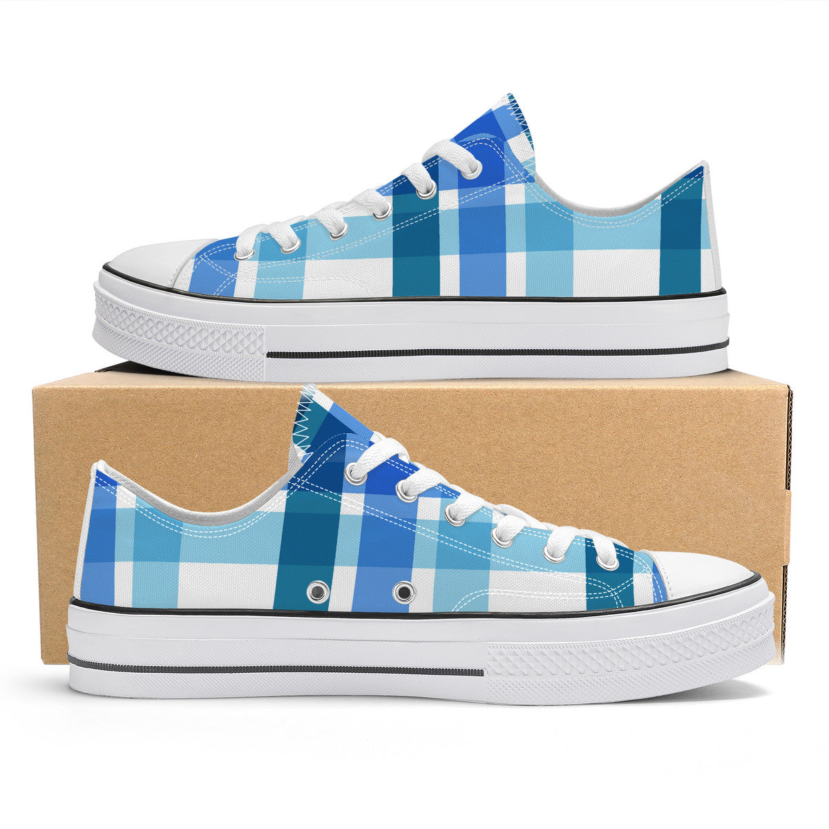 SF_S62 Unisex Classic Low Top Canvas Shoes - White