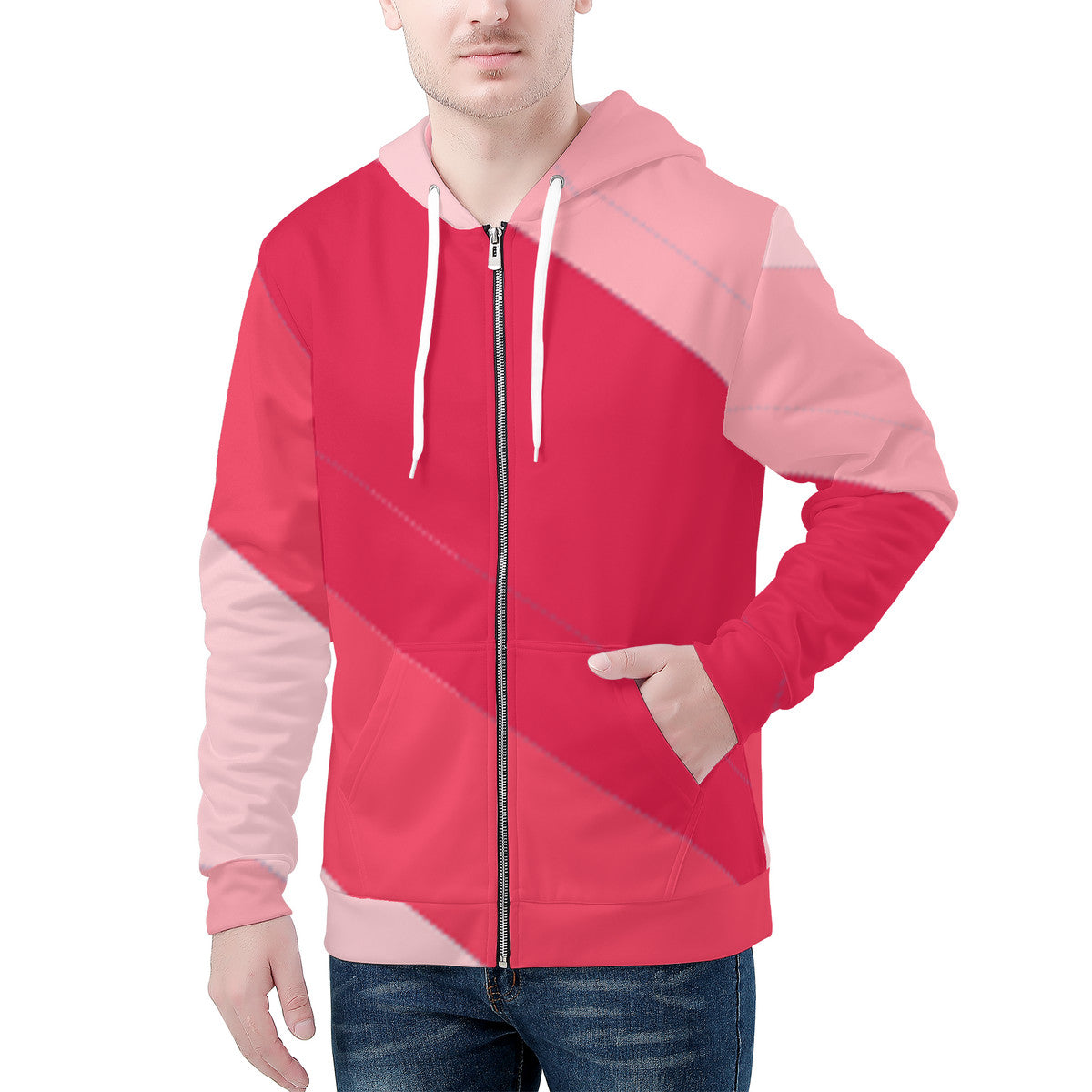 D58 Men's All Over Print Zip Hoodie