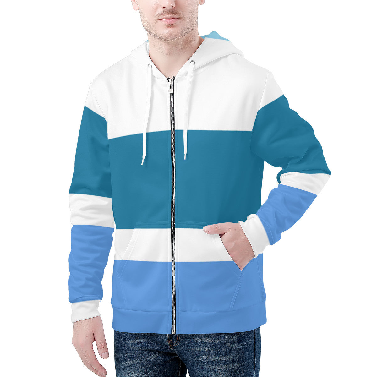 D58 Men's All Over Print Zip Hoodie