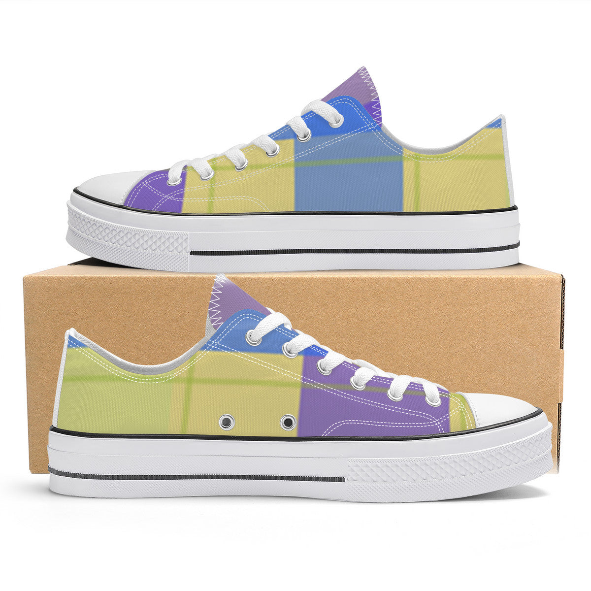 SF_S62 Unisex Classic Low Top Canvas Shoes - White
