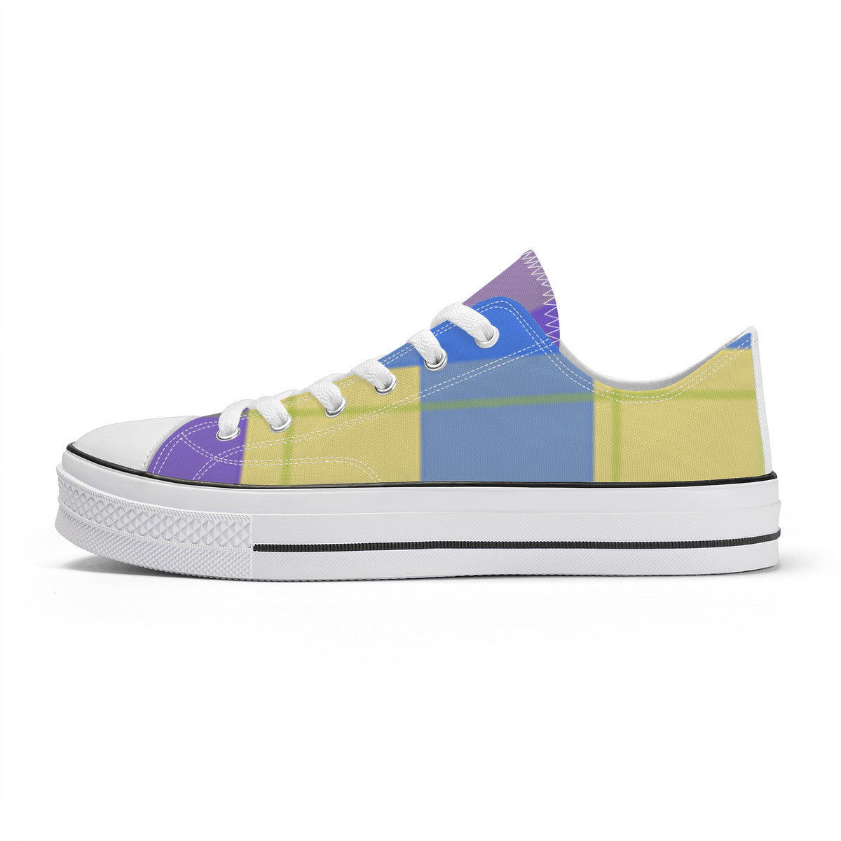 SF_S62 Unisex Classic Low Top Canvas Shoes - White