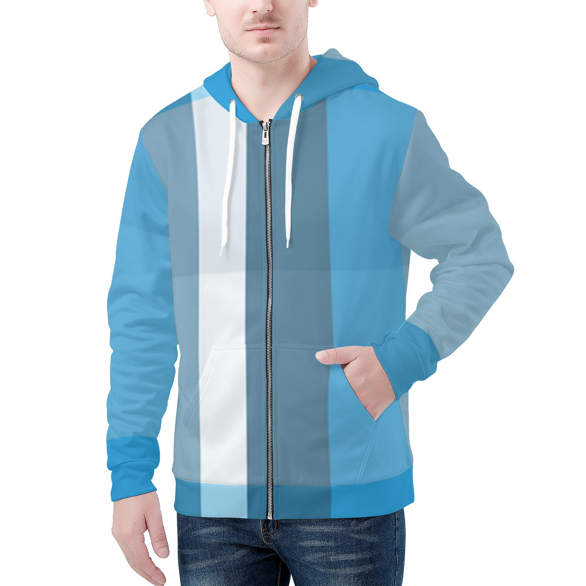 D58 Men's All Over Print Zip Hoodie