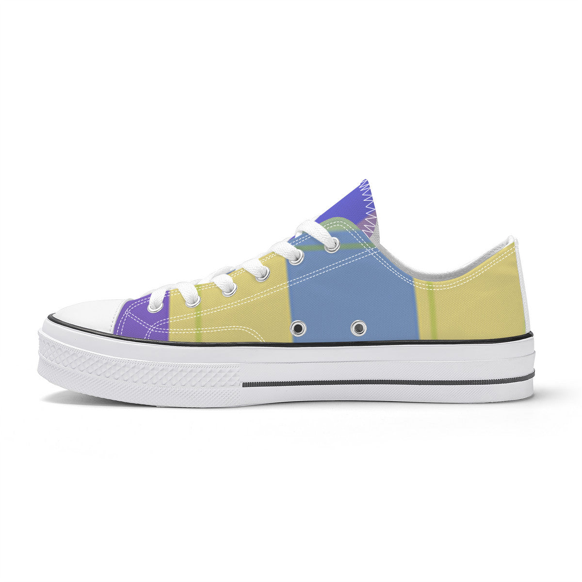 SF_S62 Unisex Classic Low Top Canvas Shoes - White