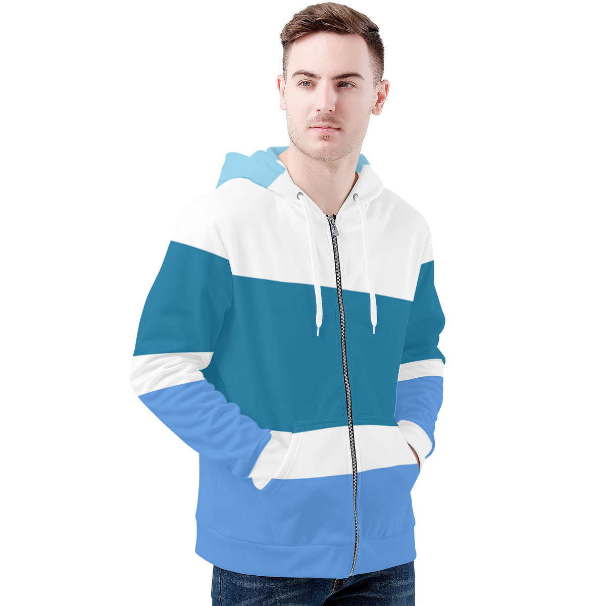 D58 Men's All Over Print Zip Hoodie
