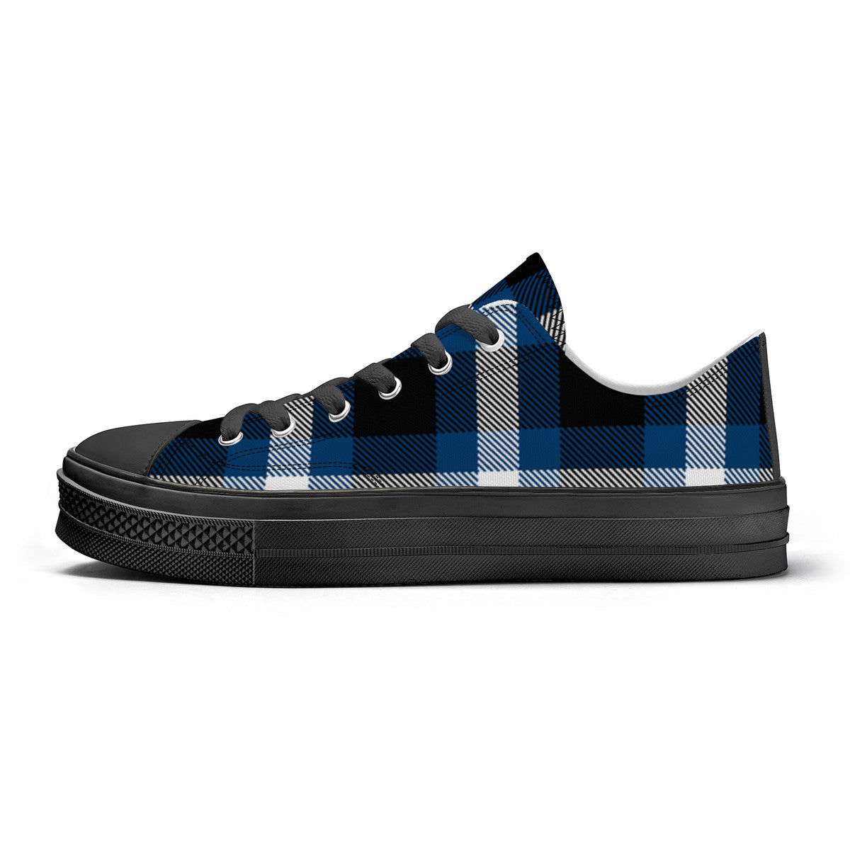 SF_S62 Unisex Classic Low Top Canvas Shoes - Black