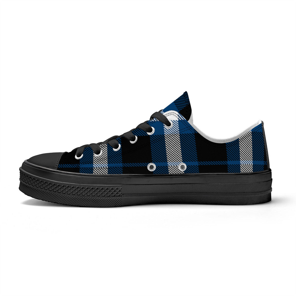 SF_S62 Unisex Classic Low Top Canvas Shoes - Black