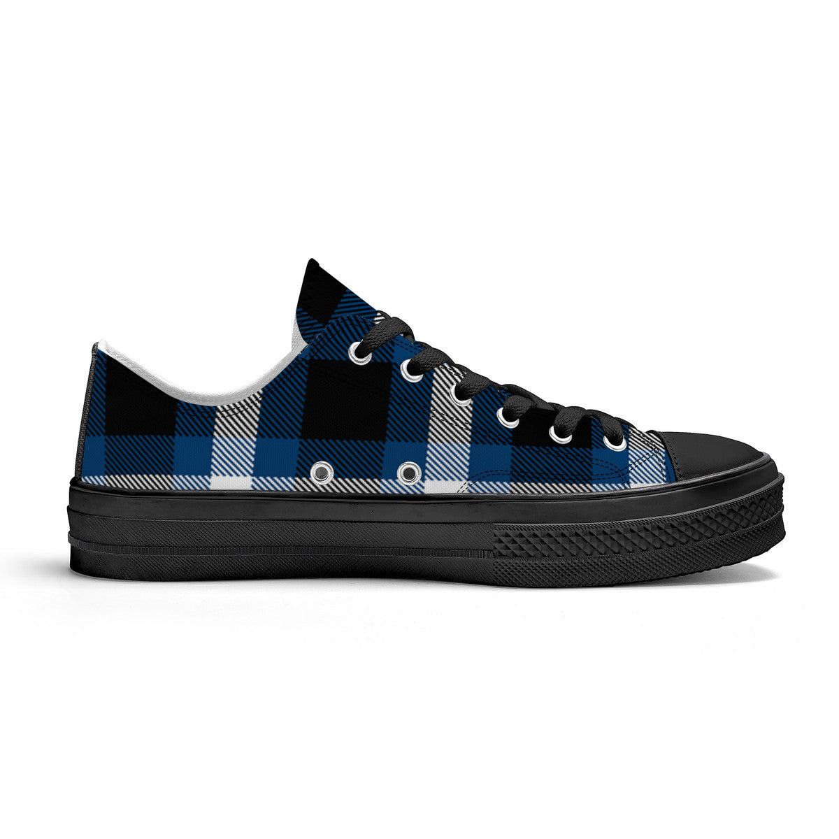SF_S62 Unisex Classic Low Top Canvas Shoes - Black