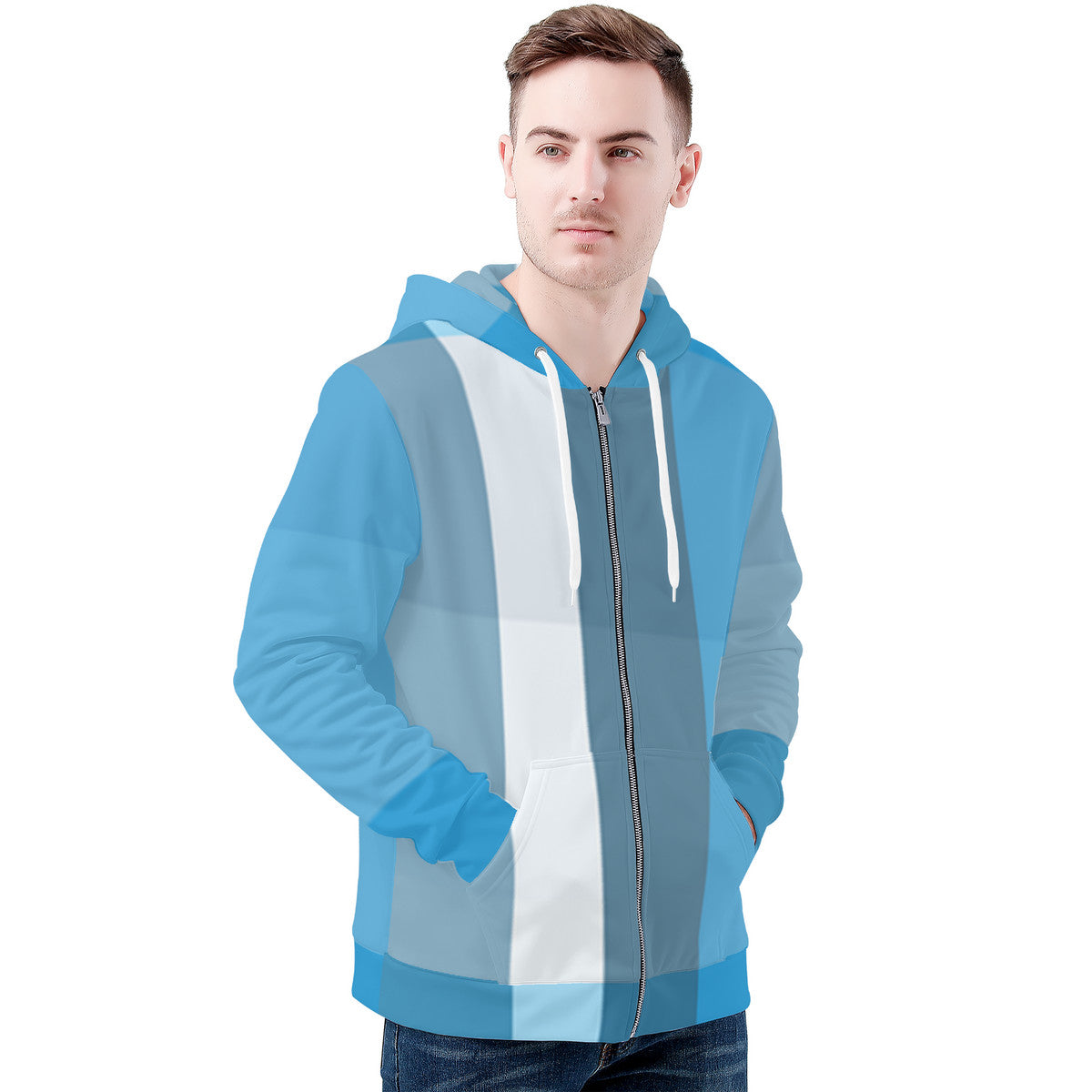 D58 Men's All Over Print Zip Hoodie