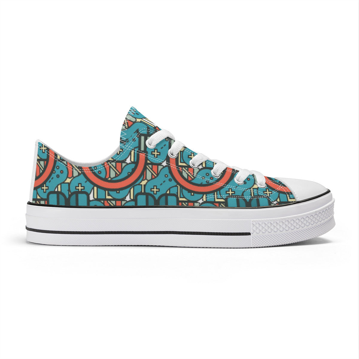 SF_S62 Unisex Classic Low Top Canvas Shoes - White