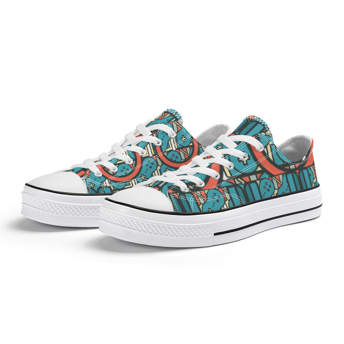 SF_S62 Unisex Classic Low Top Canvas Shoes - White