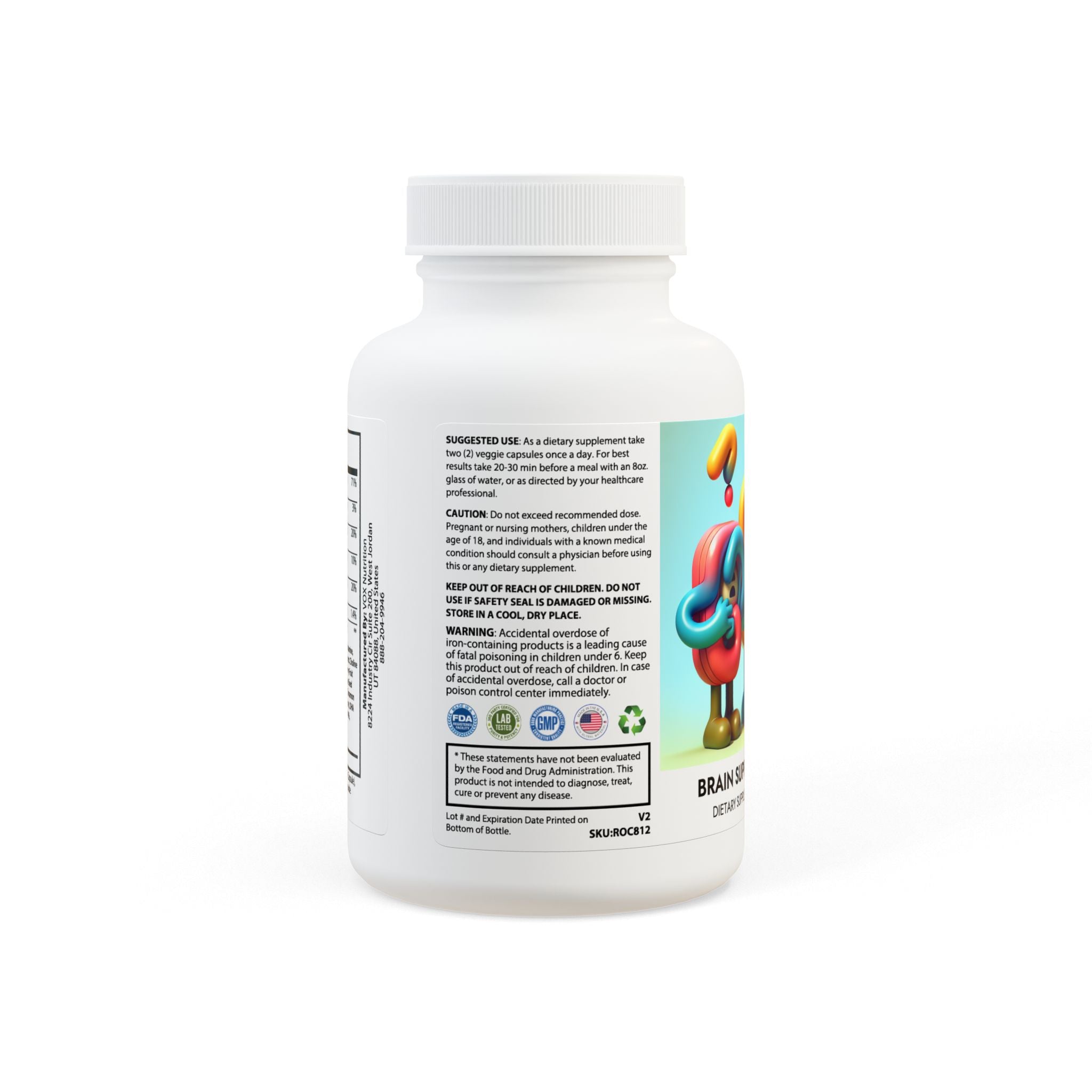 boxbrand3 Brain Support Complex Supplement (60 Capsules)