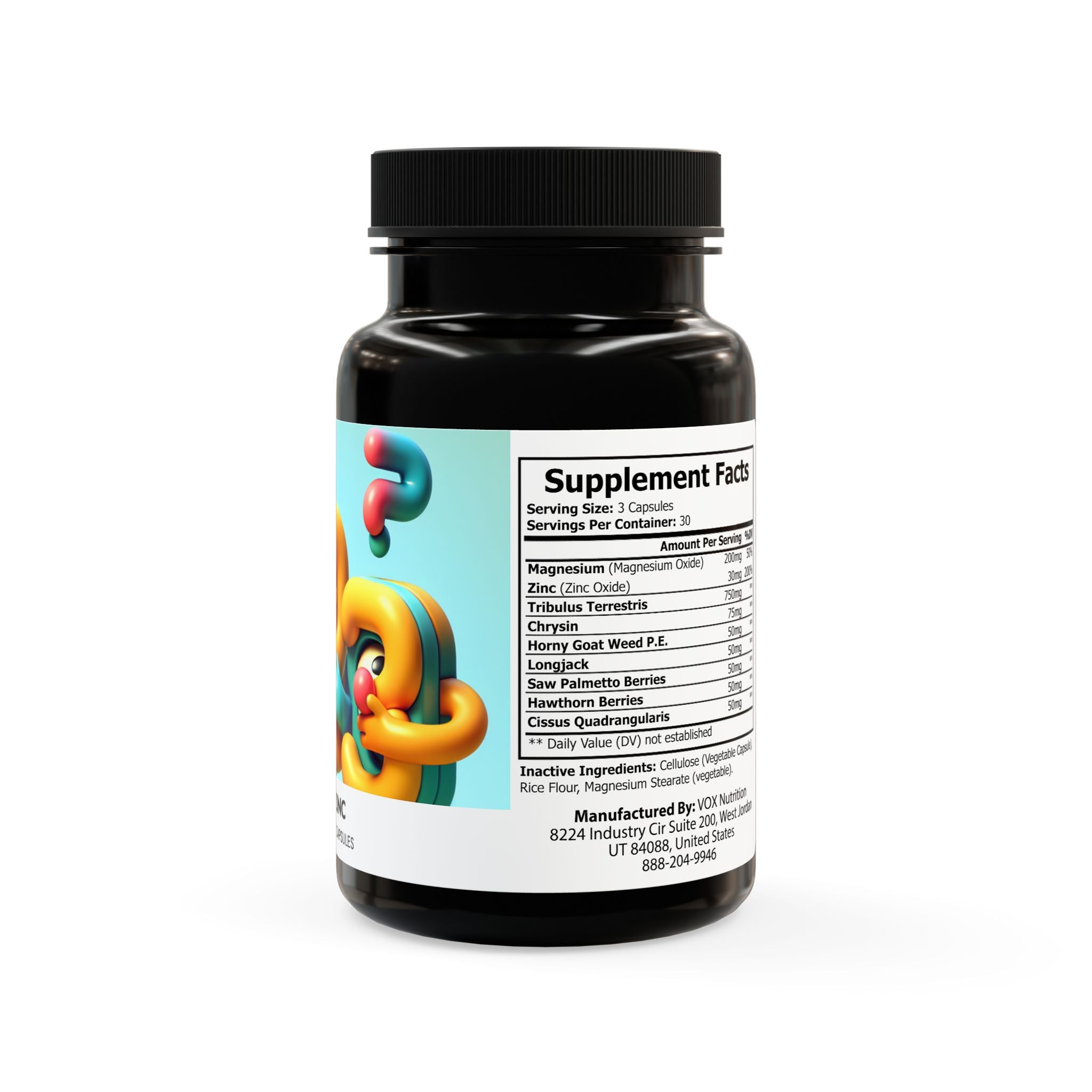 boxbrand3 Magnesium Zinc Supplement (90 Capsules)