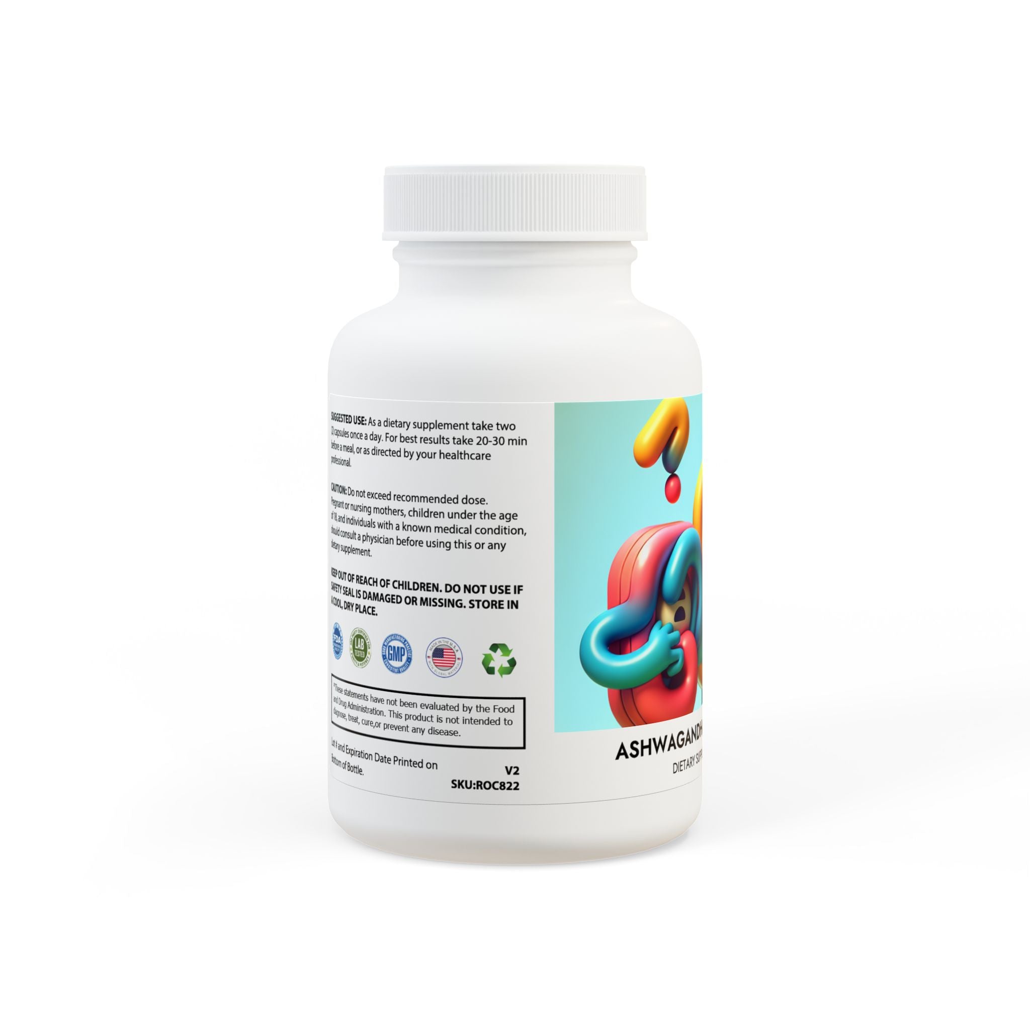 boxbrand3 Ashwagandha and Black Pepper Supplement (60 capsules)