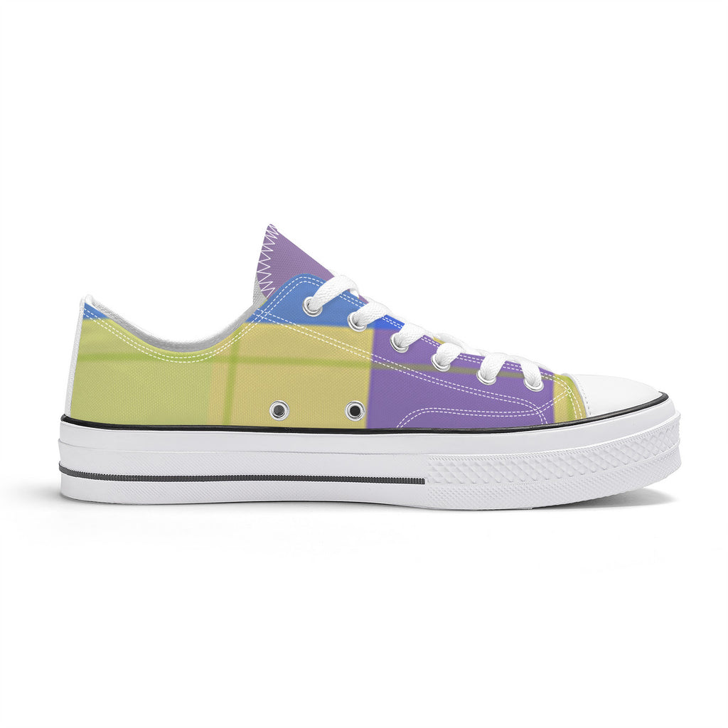 SF_S62 Unisex Classic Low Top Canvas Shoes - White
