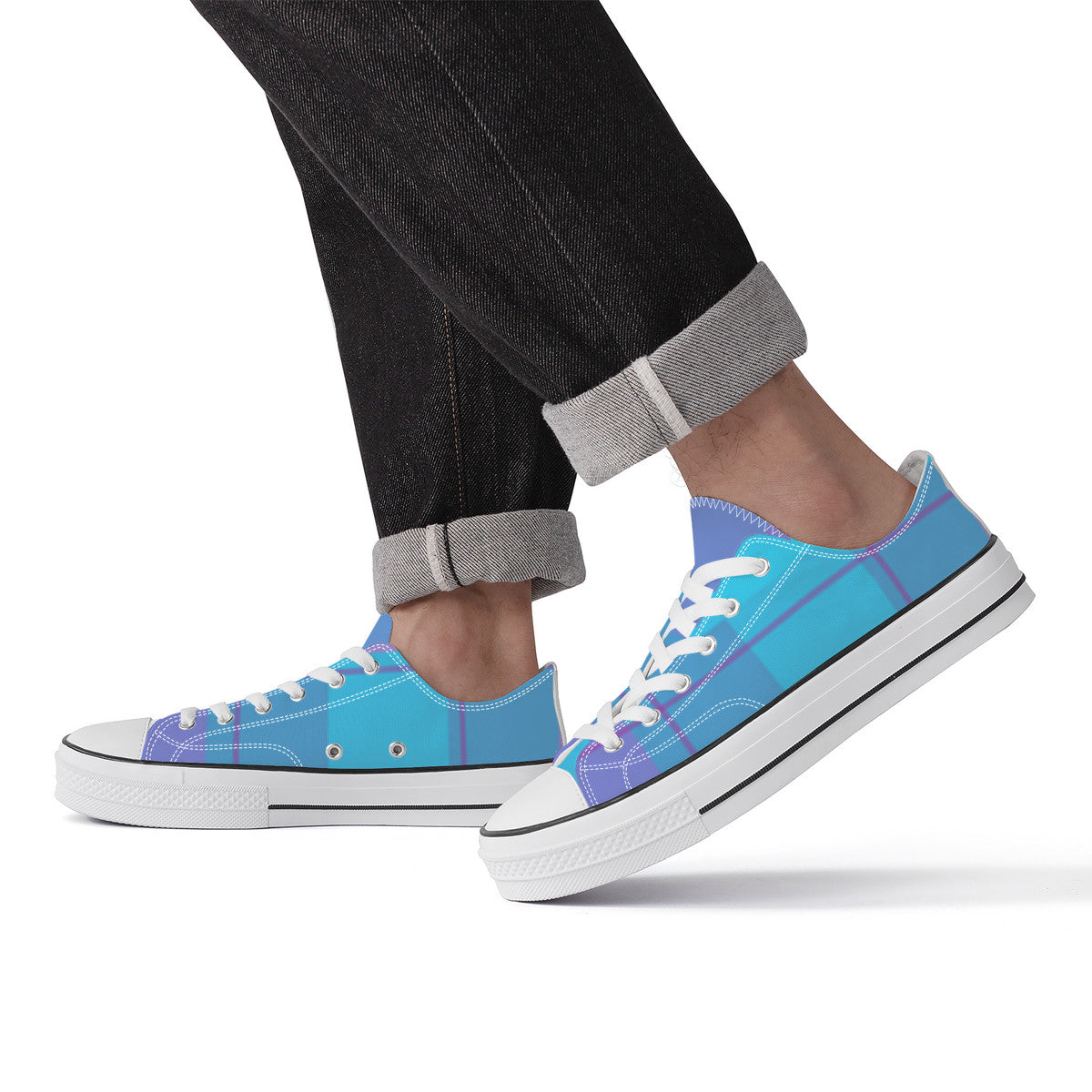 SF_S62 Unisex Classic Low Top Canvas Shoes - White