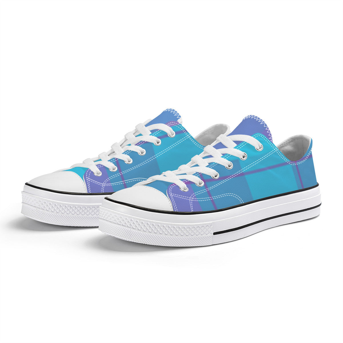 SF_S62 Unisex Classic Low Top Canvas Shoes - White