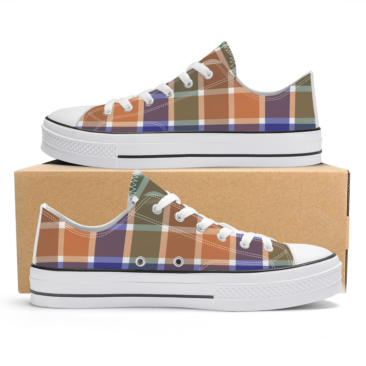 SF_S62 Unisex Classic Low Top Canvas Shoes - White