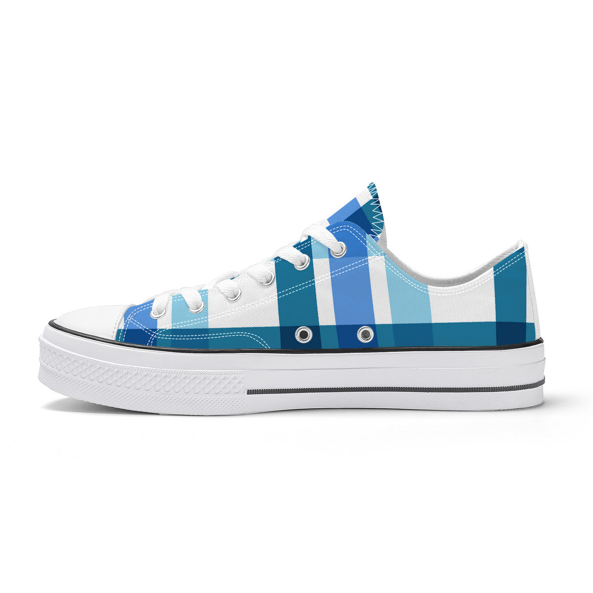 SF_S62 Unisex Classic Low Top Canvas Shoes - White