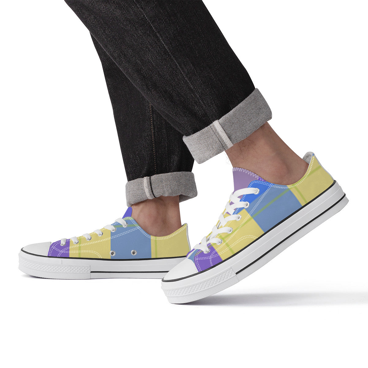 SF_S62 Unisex Classic Low Top Canvas Shoes - White