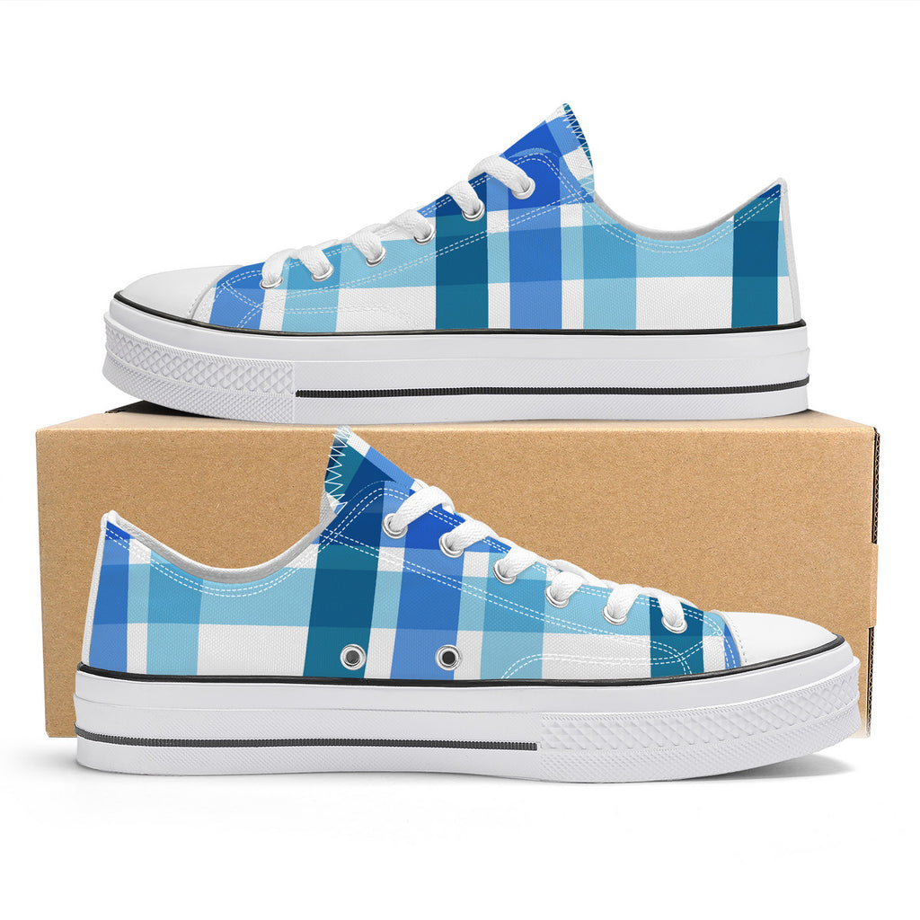 SF_S62 Unisex Classic Low Top Canvas Shoes - White