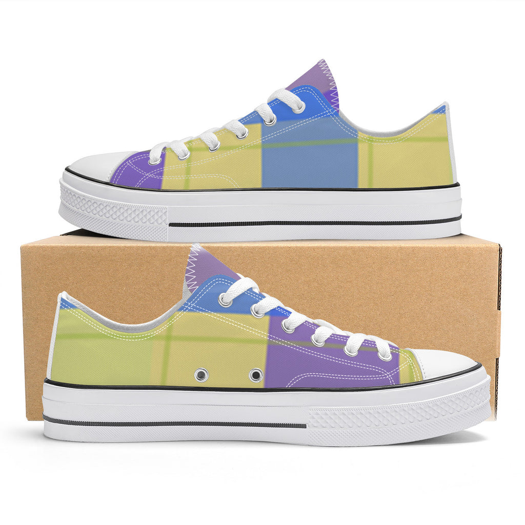 SF_S62 Unisex Classic Low Top Canvas Shoes - White