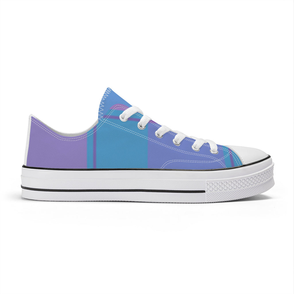 SF_S62 Unisex Classic Low Top Canvas Shoes - White