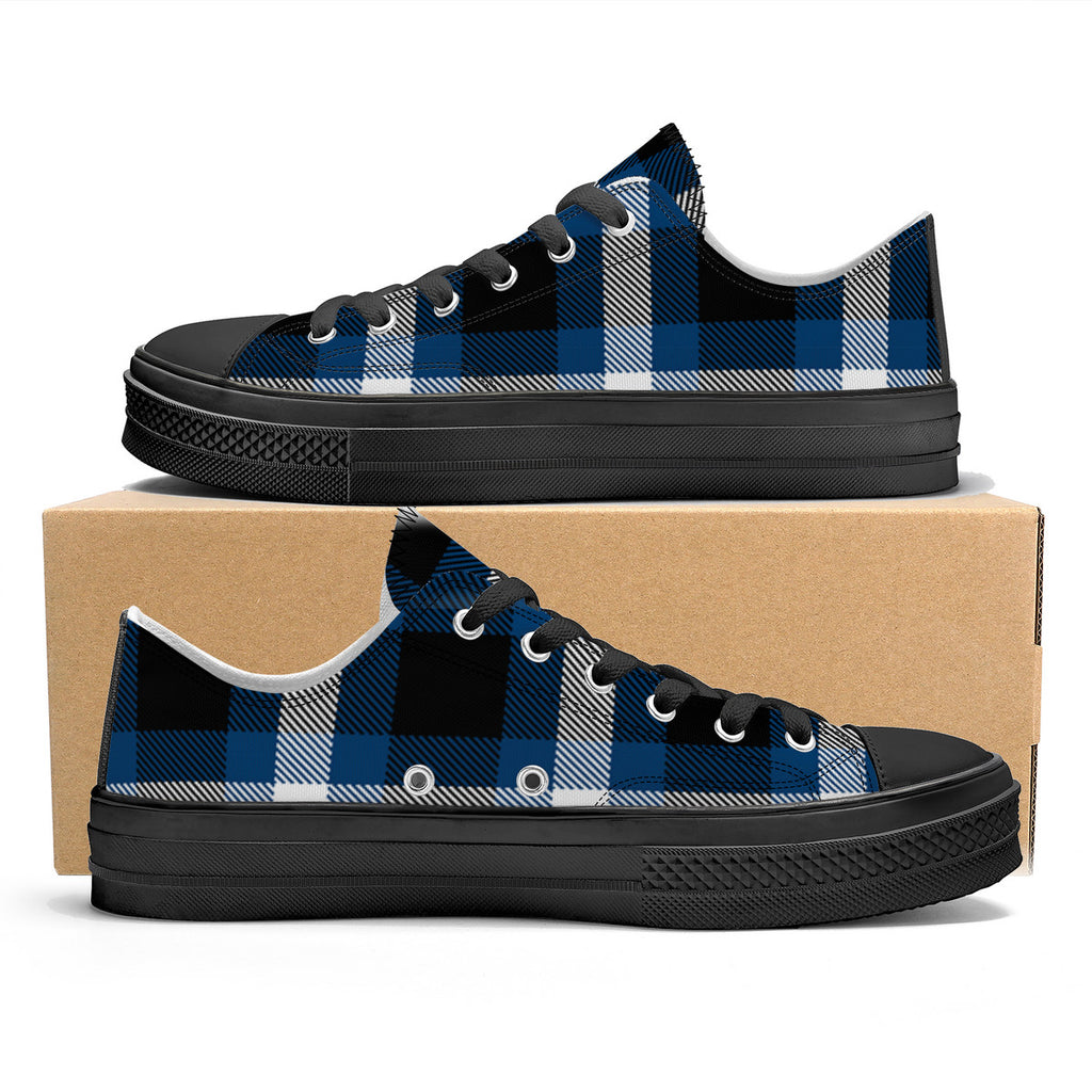 SF_S62 Unisex Classic Low Top Canvas Shoes - Black