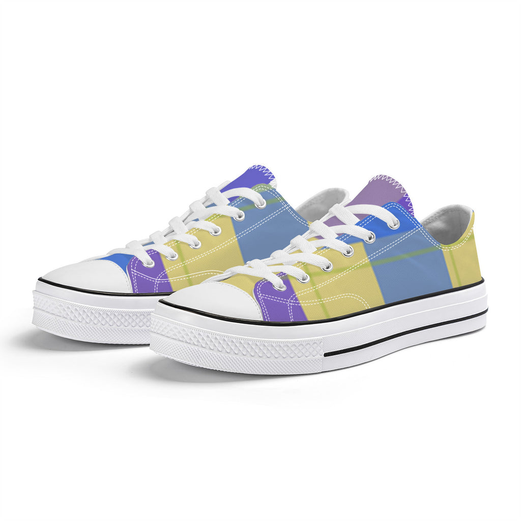 SF_S62 Unisex Classic Low Top Canvas Shoes - White