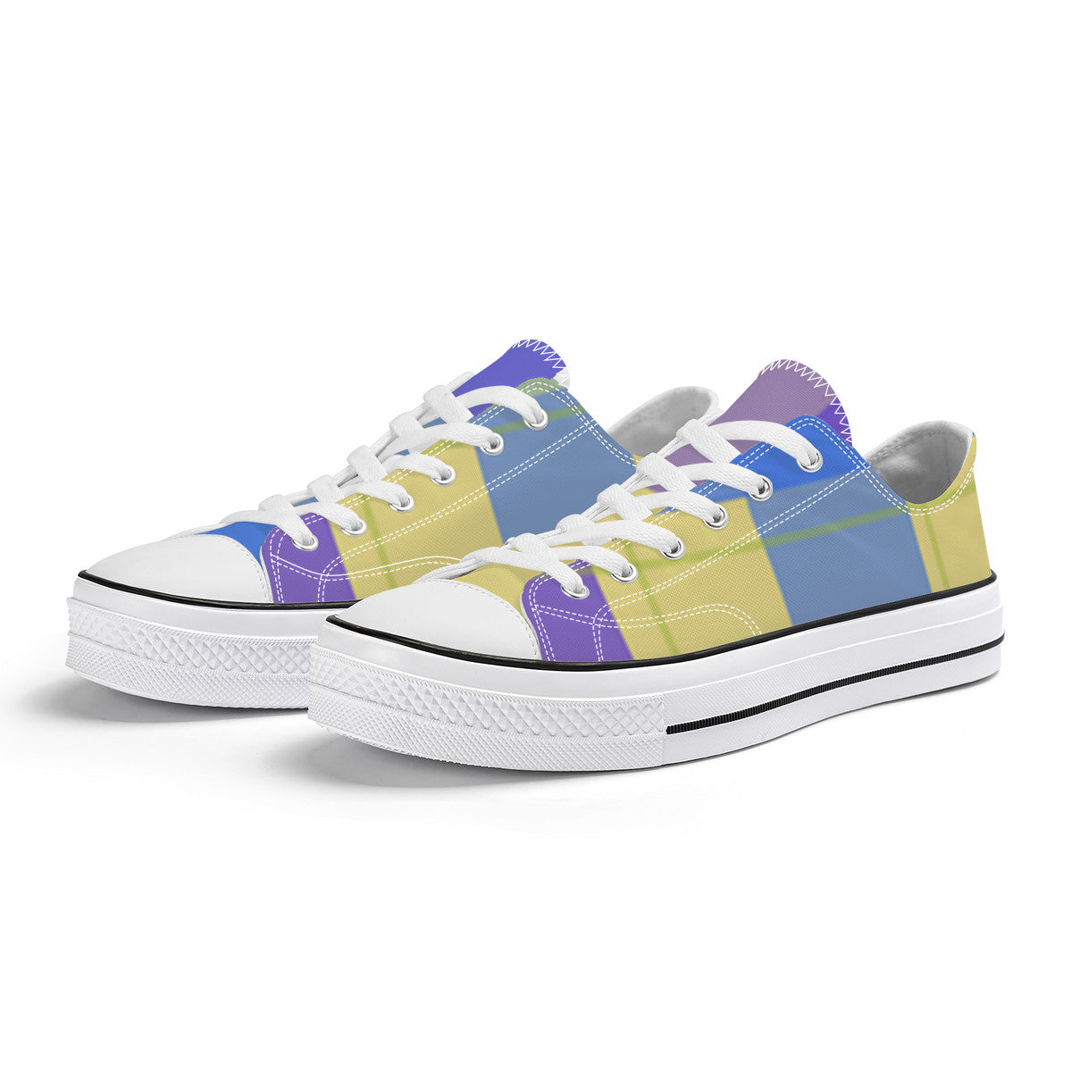 SF_S62 Unisex Classic Low Top Canvas Shoes - White