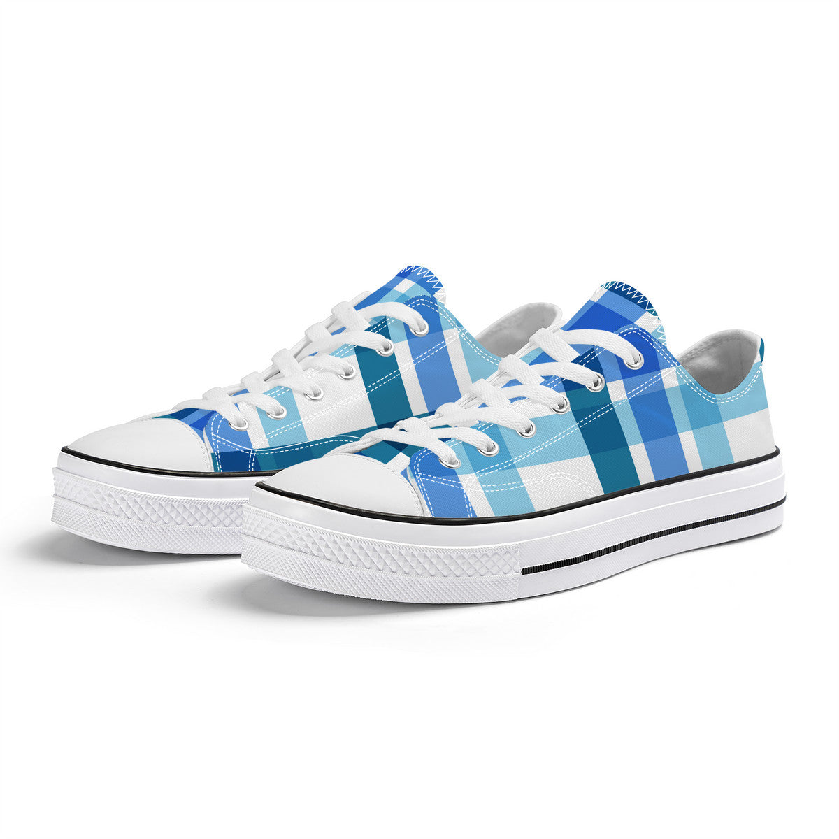 SF_S62 Unisex Classic Low Top Canvas Shoes - White