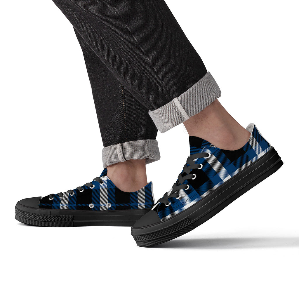 SF_S62 Unisex Classic Low Top Canvas Shoes - Black