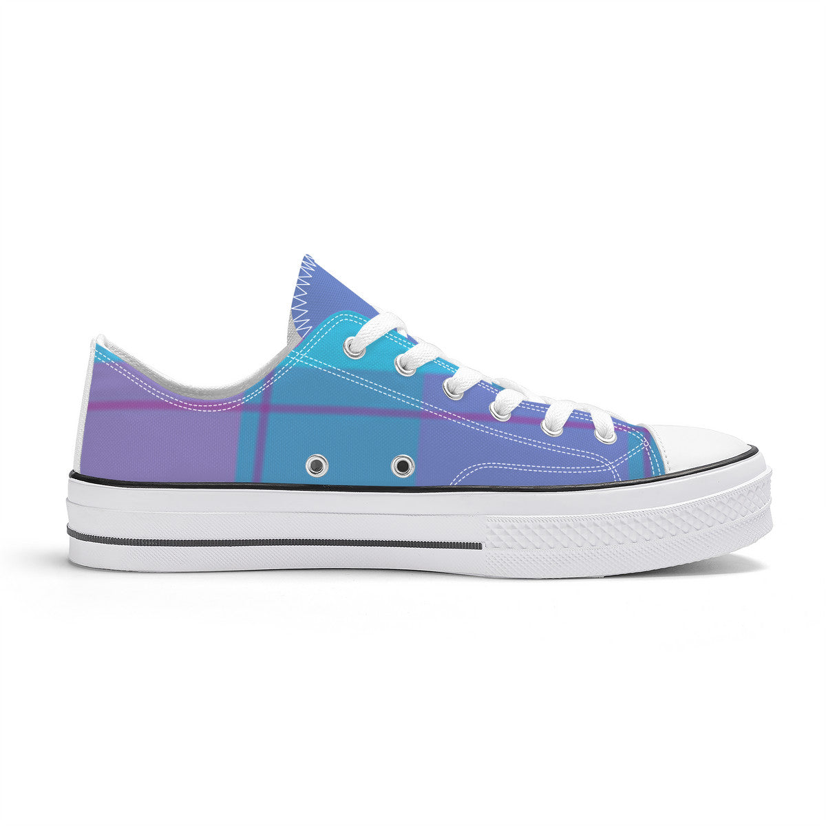 SF_S62 Unisex Classic Low Top Canvas Shoes - White
